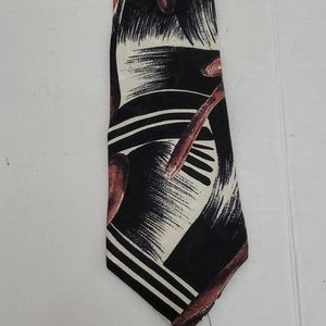 George Machado Black Abstract 100% Italian Silk Tie Career Office